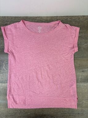 ✨ J.Crew Pink Linen Tee | XS | Lightweight Summer Essential ✨